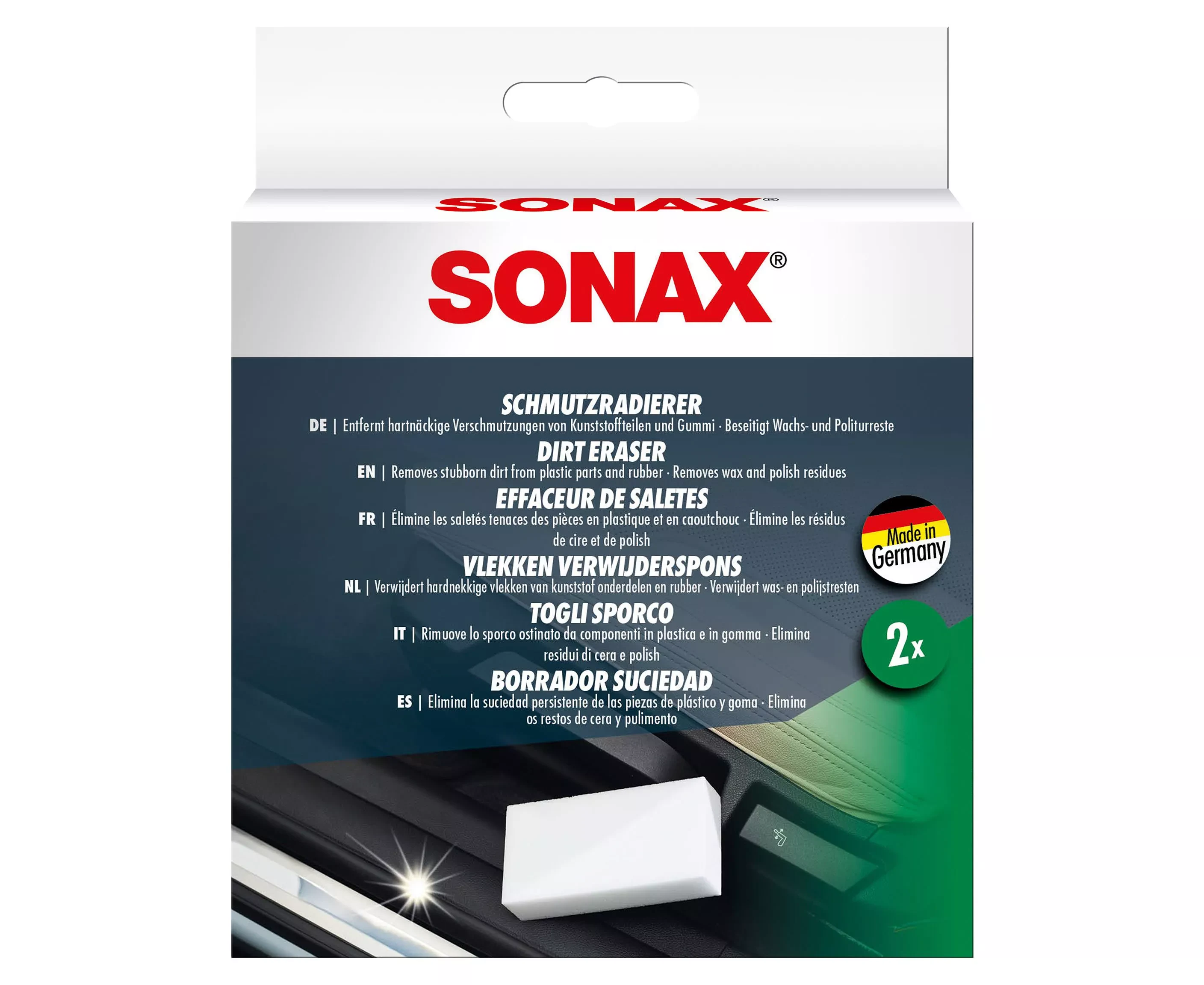 SONAX Schmutz Radierer меламиновая губка для чистки загрязнений 2 шт