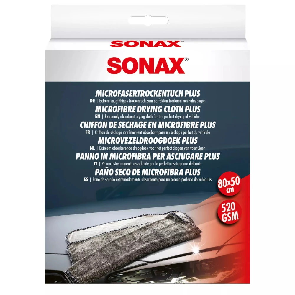 SONAX Microfaser Trocken Tuch Plus полотенце из микрофибры 80х50 см 520 gsm
