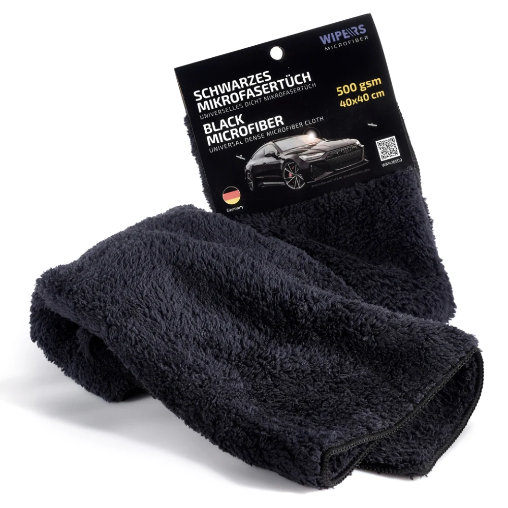WIPERS Schwarzes MikrofaserTüch черная универсальная салфетка из микрофибры (Германия) 40х40 см 500 gsm