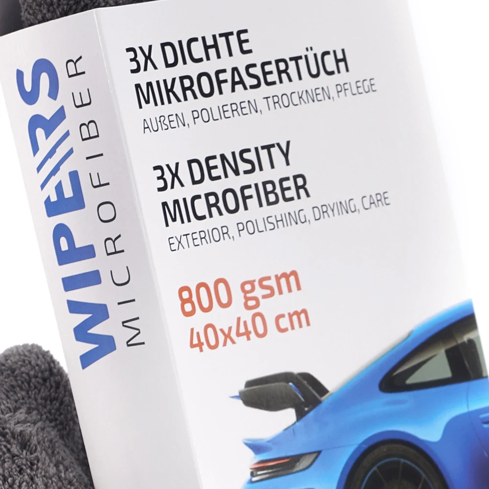 WIPERS 3X Dichte MikrofaserTüch серая плотная салфетка из микрофибры (Германия) 40х40 см 800 gsm