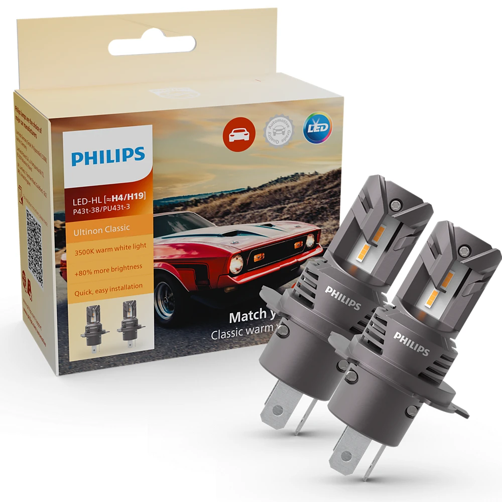 Лампи ближнього світла PHILIPS Ultinon Classic H19 0K 2 шт.