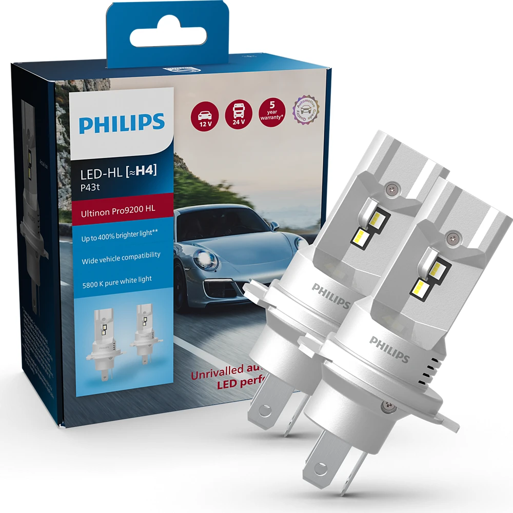 Лампи ближнього світла PHILIPS Ultinon Pro9200 H4 0K 2 шт.