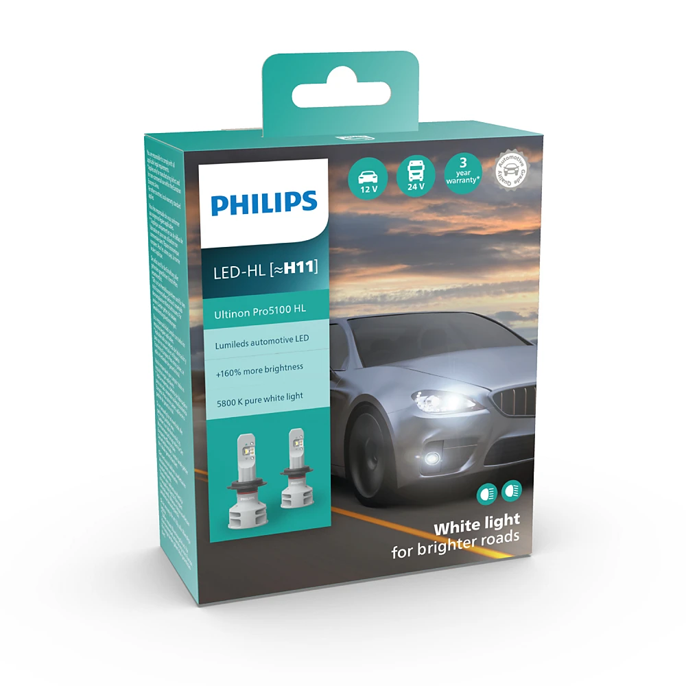 Лампы противотуманных фар PHILIPS Ultinon Pro5100 H11 5800K 2 шт.