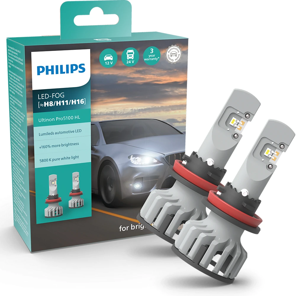 Лампи протитуманних фар PHILIPS Ultinon Pro5100 H16 5800K 2 шт.