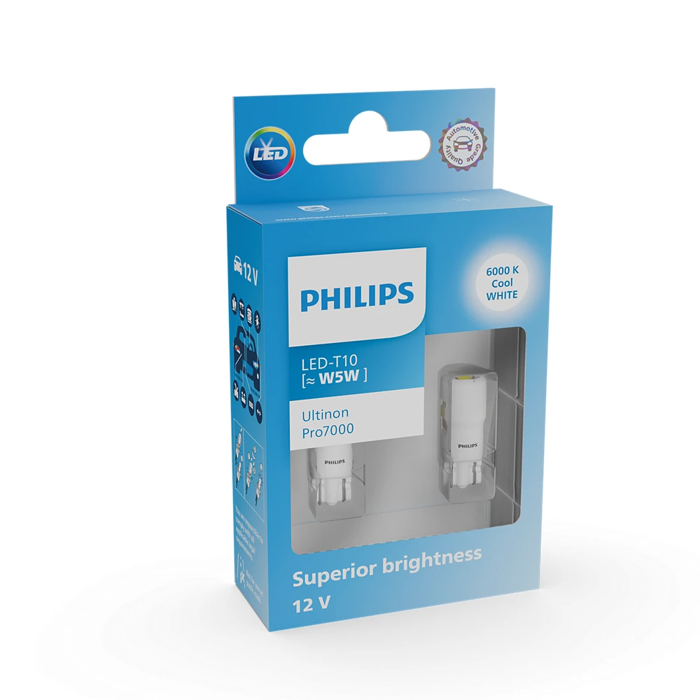 Лампи передніх габаритів PHILIPS Ultinon Pro7000 W5W 0K 2 шт.
