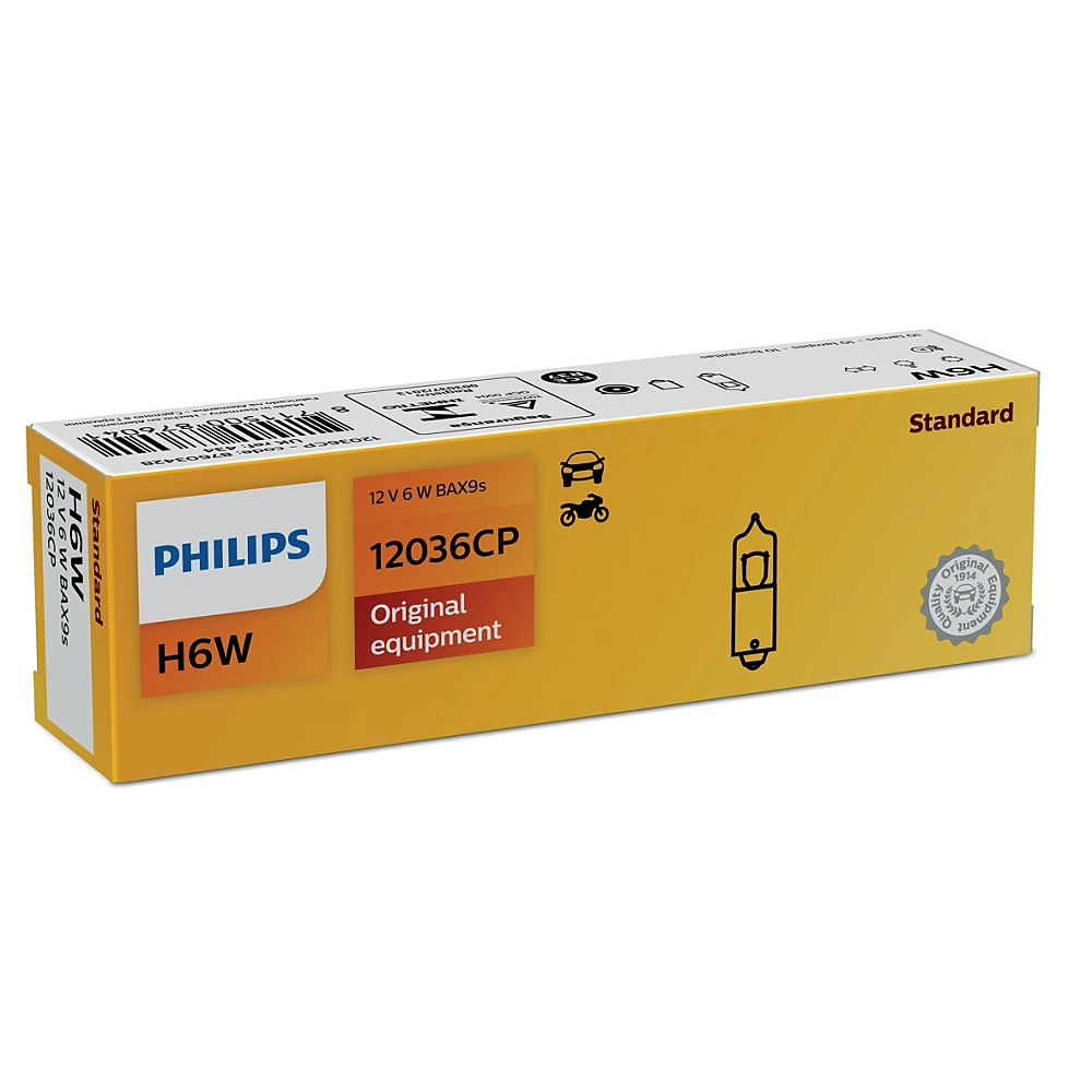 Лампи передніх габаритів PHILIPS Vision H6W 0K 10 шт.