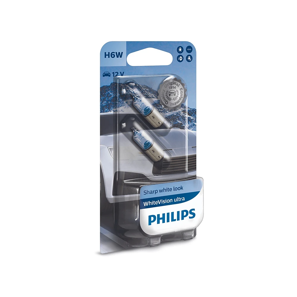Лампи передніх габаритів PHILIPS WhiteVision Ultra H6W 0K 1 шт. для Porsche 911 2004–2008 997 Gen1 | купе