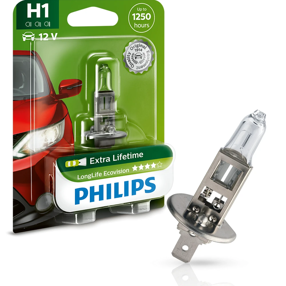 Лампи протитуманних фар PHILIPS LongLife EcoVision H1 0K 1 шт.