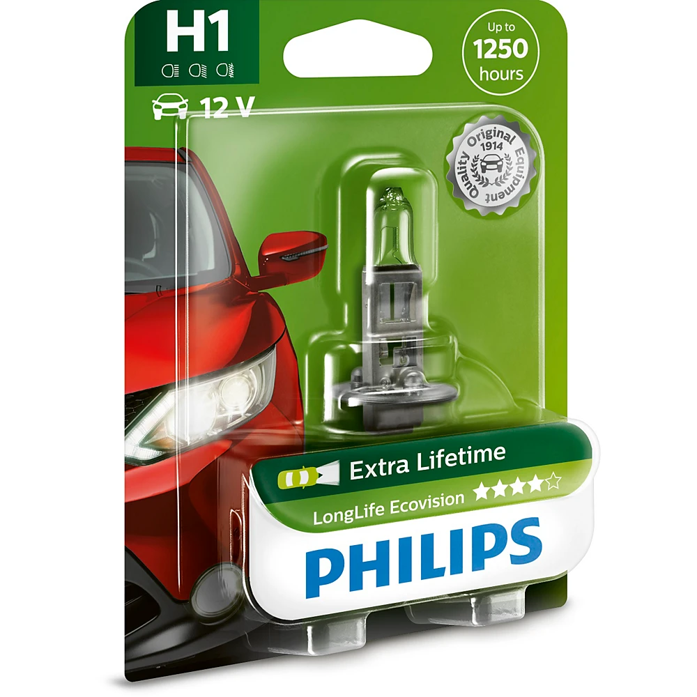 Лампы дальнего света PHILIPS LongLife EcoVision H1 0K 1 шт. для Citroen C4 2011–2019 хетчбек
