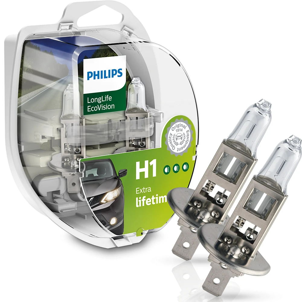 Лампи протитуманних фар PHILIPS LongLife EcoVision H1 0K 1 шт.