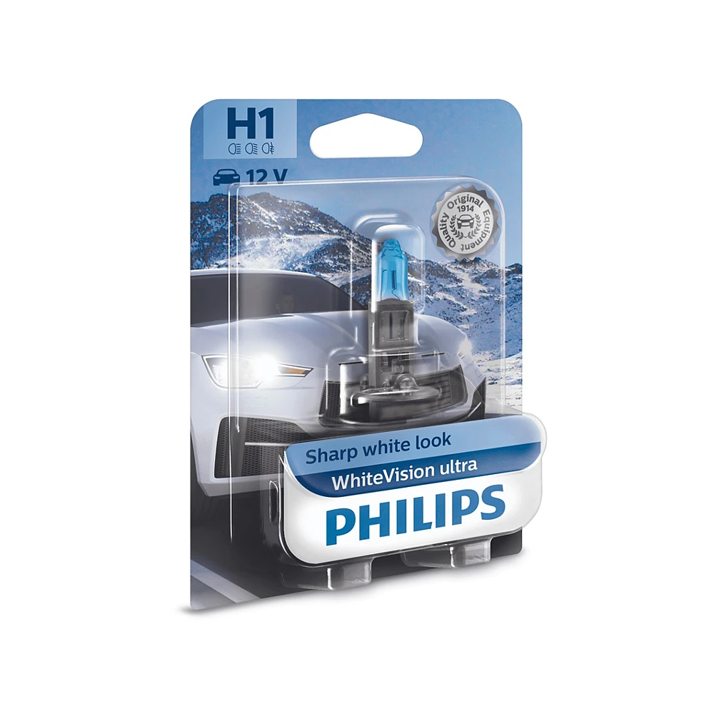 Лампи дальнього світла PHILIPS WhiteVision Ultra H1 0K 1 шт. для Alpina B6 1992–1993 седан | галоген
