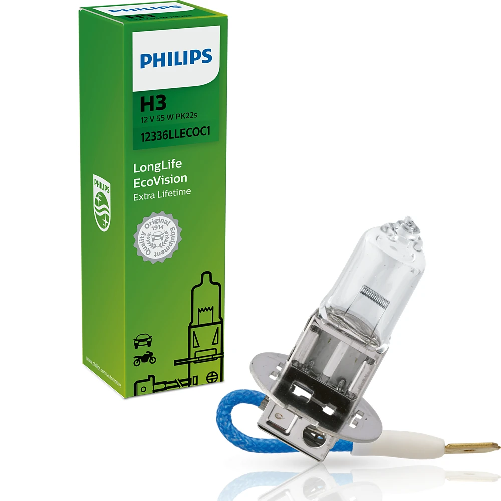 Лампи протитуманних фар H3 PHILIPS PHILIPS LongLife EcoVision 1 шт.