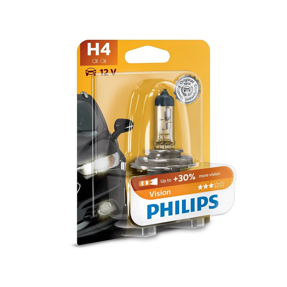Лампи дальнього світла PHILIPS Vision H4 0K 1 шт.