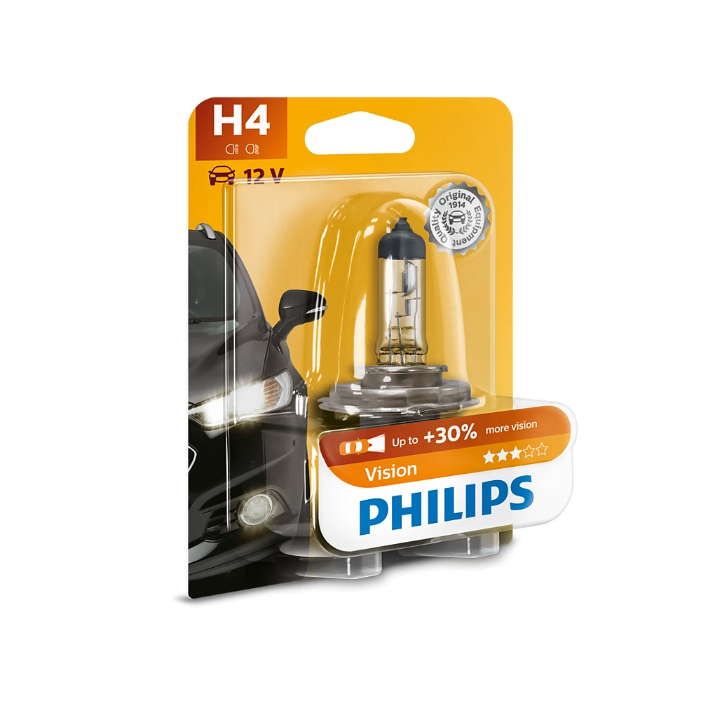 Лампи ближнього світла PHILIPS Vision H4 0K 1 шт. для Citroen C1 2005–2014 хетчбек