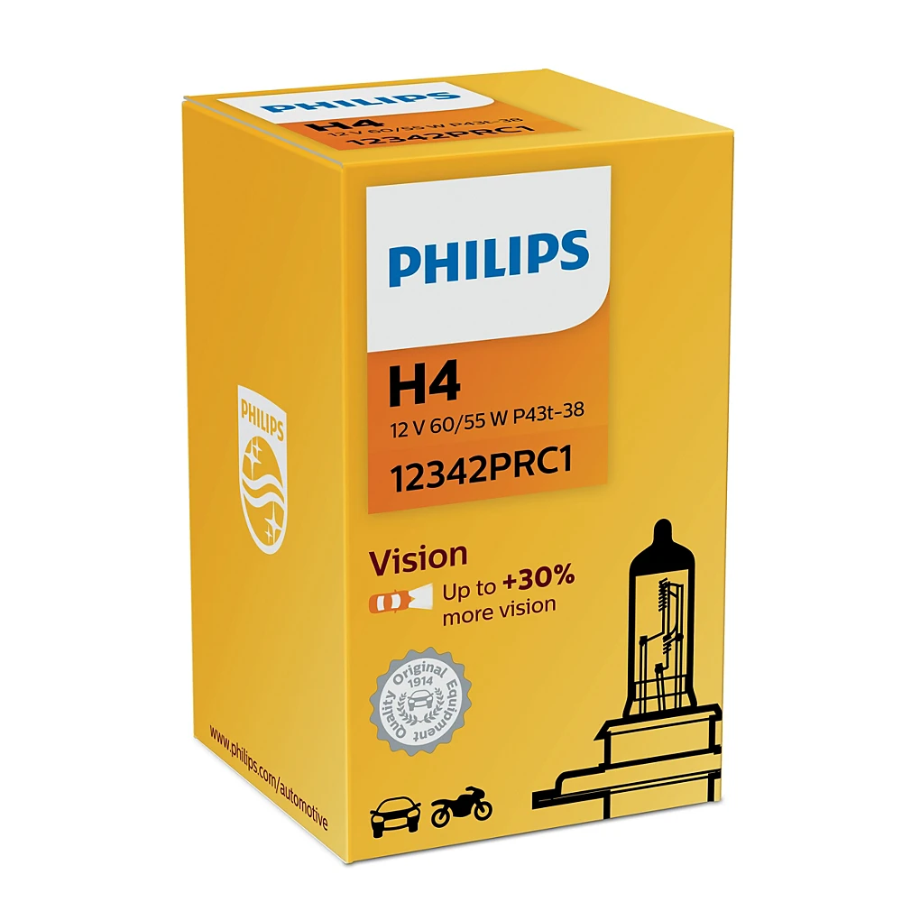 Лампи дальнього світла PHILIPS Vision H4 0K 1 шт.
