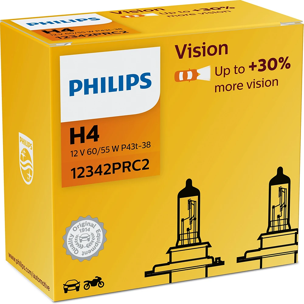 Лампи дальнього світла PHILIPS Vision H4 0K 1 шт.