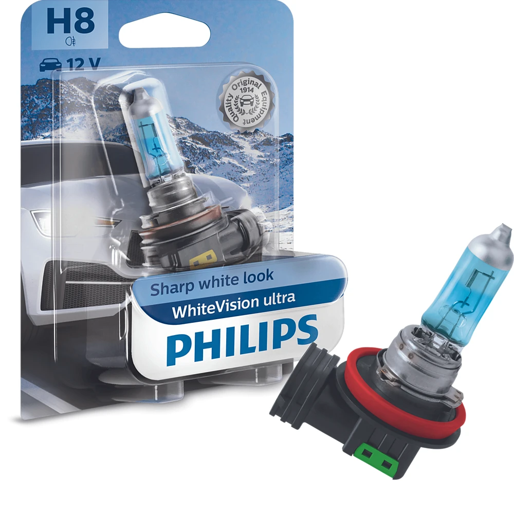 Лампы противотуманных фар PHILIPS WhiteVision Ultra H8 0K 1 шт.