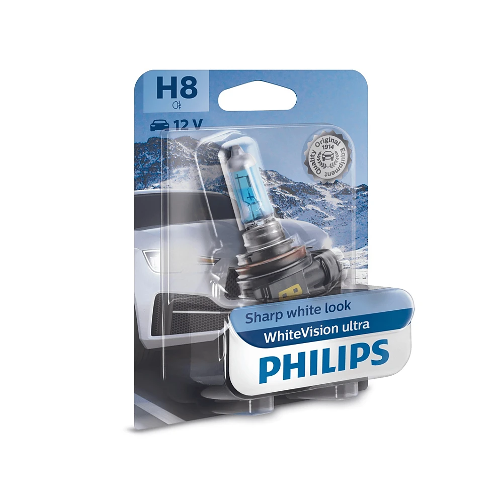 Галогеновые лампы PHILIPS WhiteVision Ultra H8 1 шт.