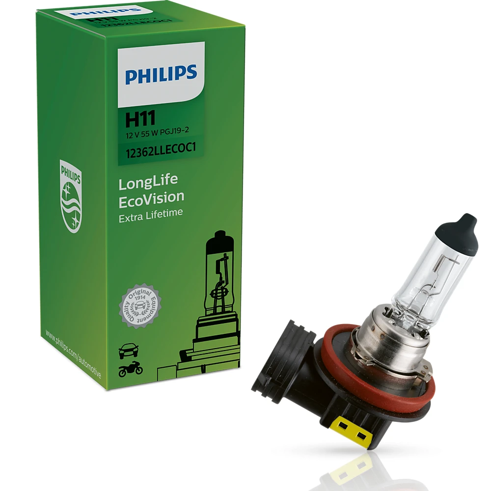 Лампи протитуманних фар PHILIPS LongLife EcoVision H11 0K 1 шт.