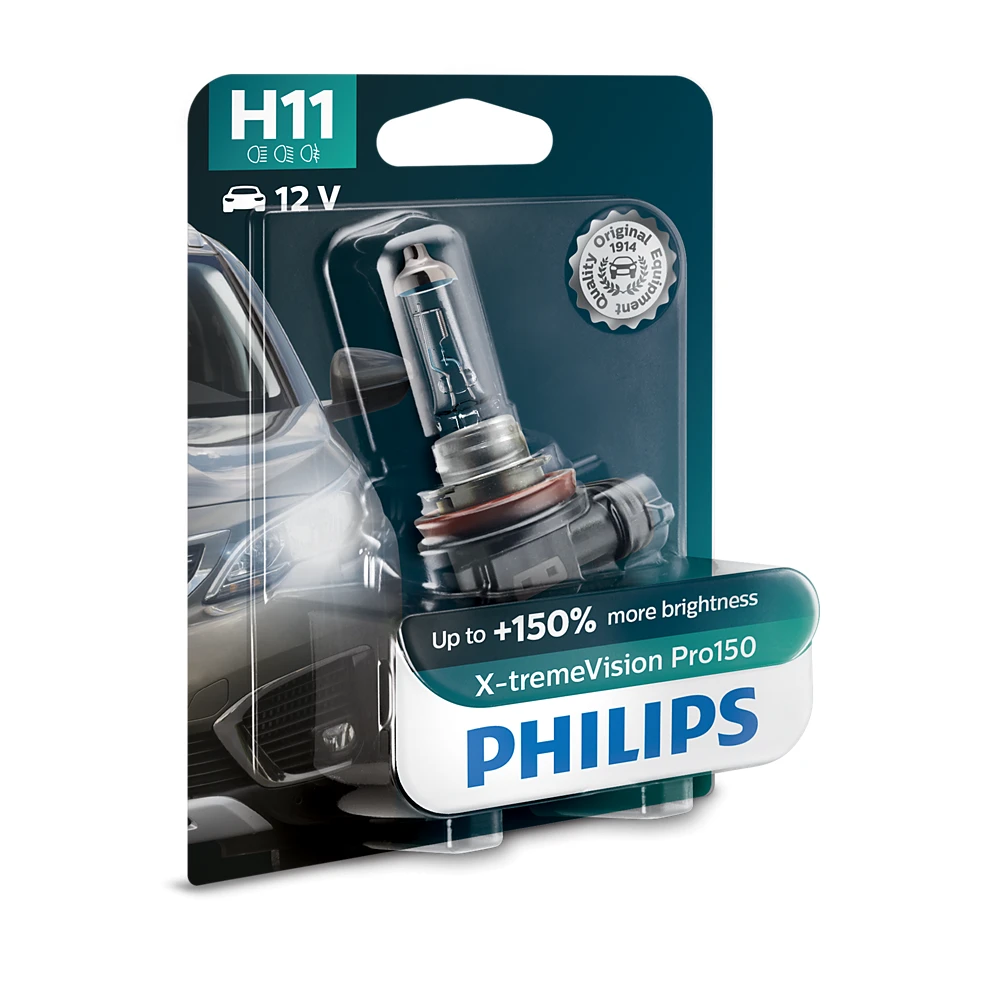 Лампи протитуманних фар PHILIPS X-tremeVision Pro150 H11 0K 1 шт.