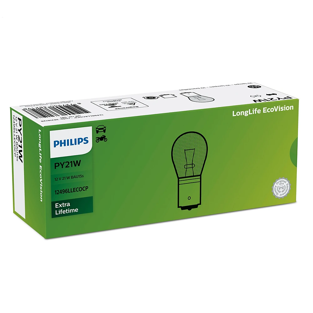 Лампы передних указателей поворота PHILIPS LongLife EcoVision PY21W 0K 1 шт. для Mazda CX3 2015–2026 DK | хетчбек