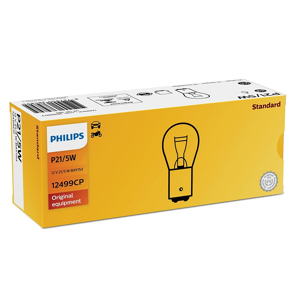 Лампы стоп-сигнала и габарита PHILIPS Vision P21/5W 0K 10 шт.