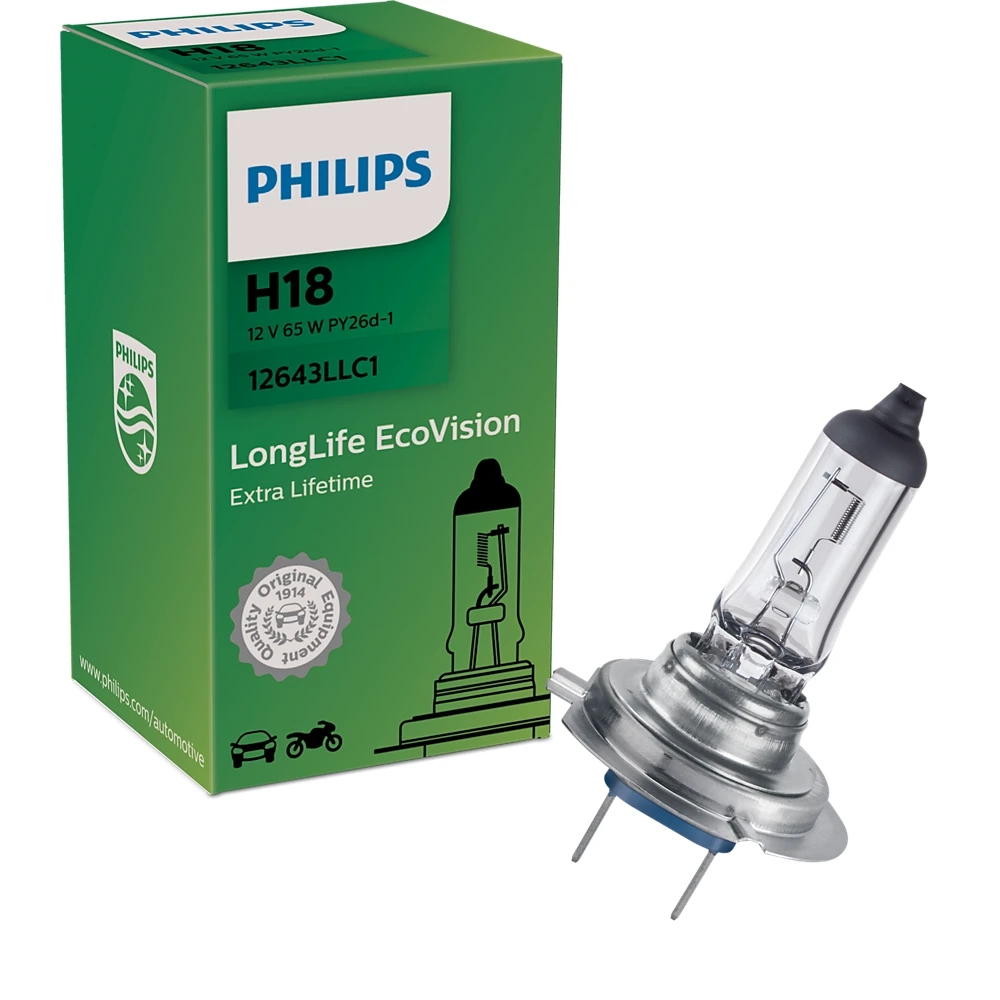 Галогенні PHILIPS LongLife EcoVision H18