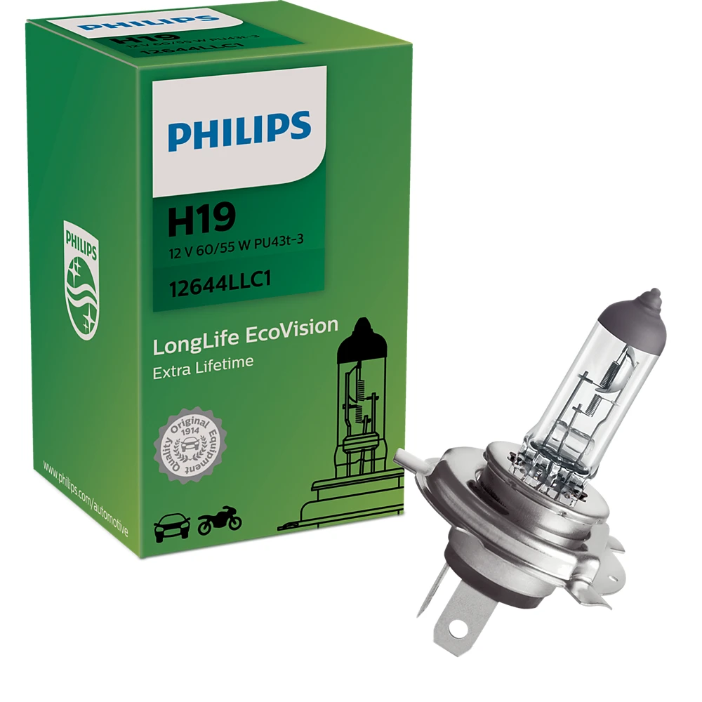 Галогенні PHILIPS LongLife EcoVision H19