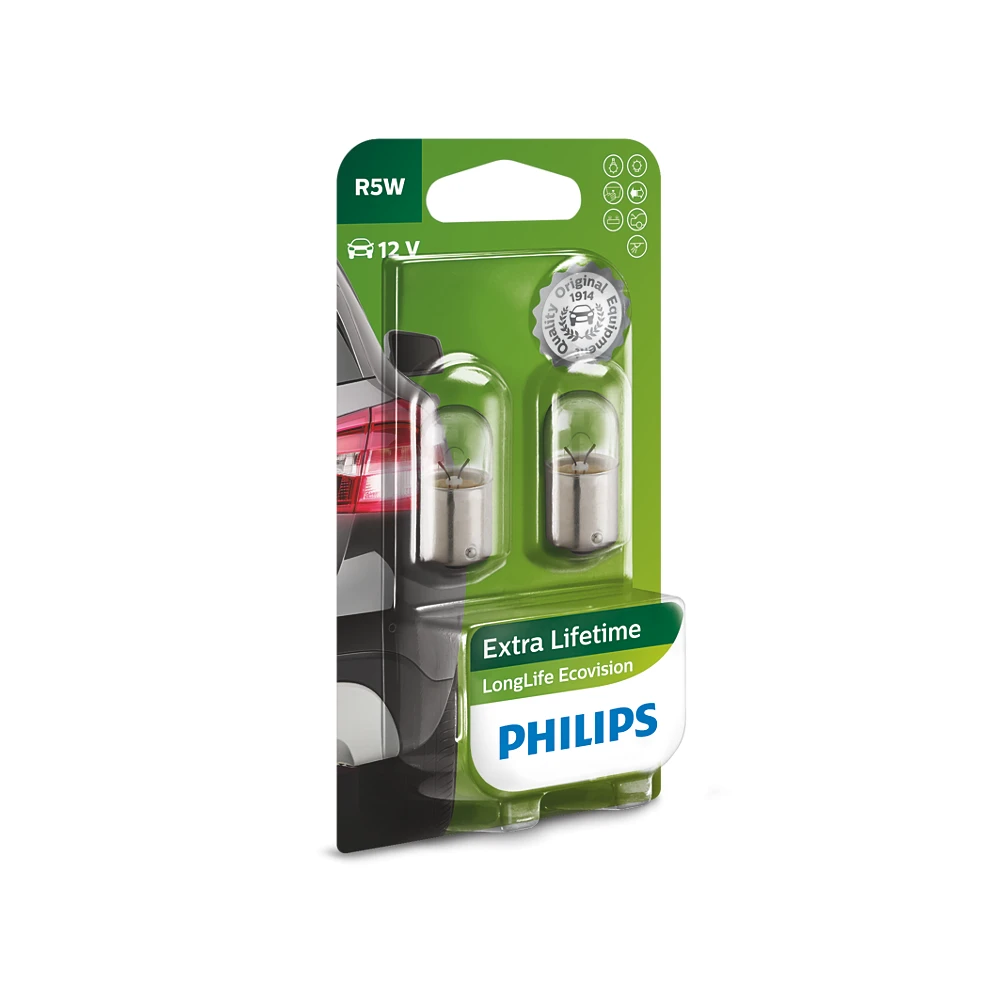 Лампы задних габаритов PHILIPS LongLife EcoVision R5W 0K 1 шт.