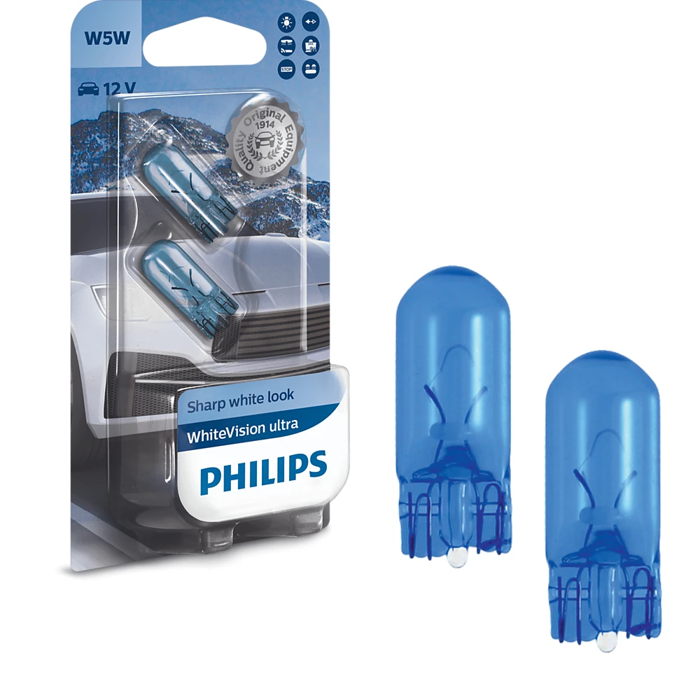 Лампы подсветки номера PHILIPS WhiteVision Ultra W5W 0K 1 шт.