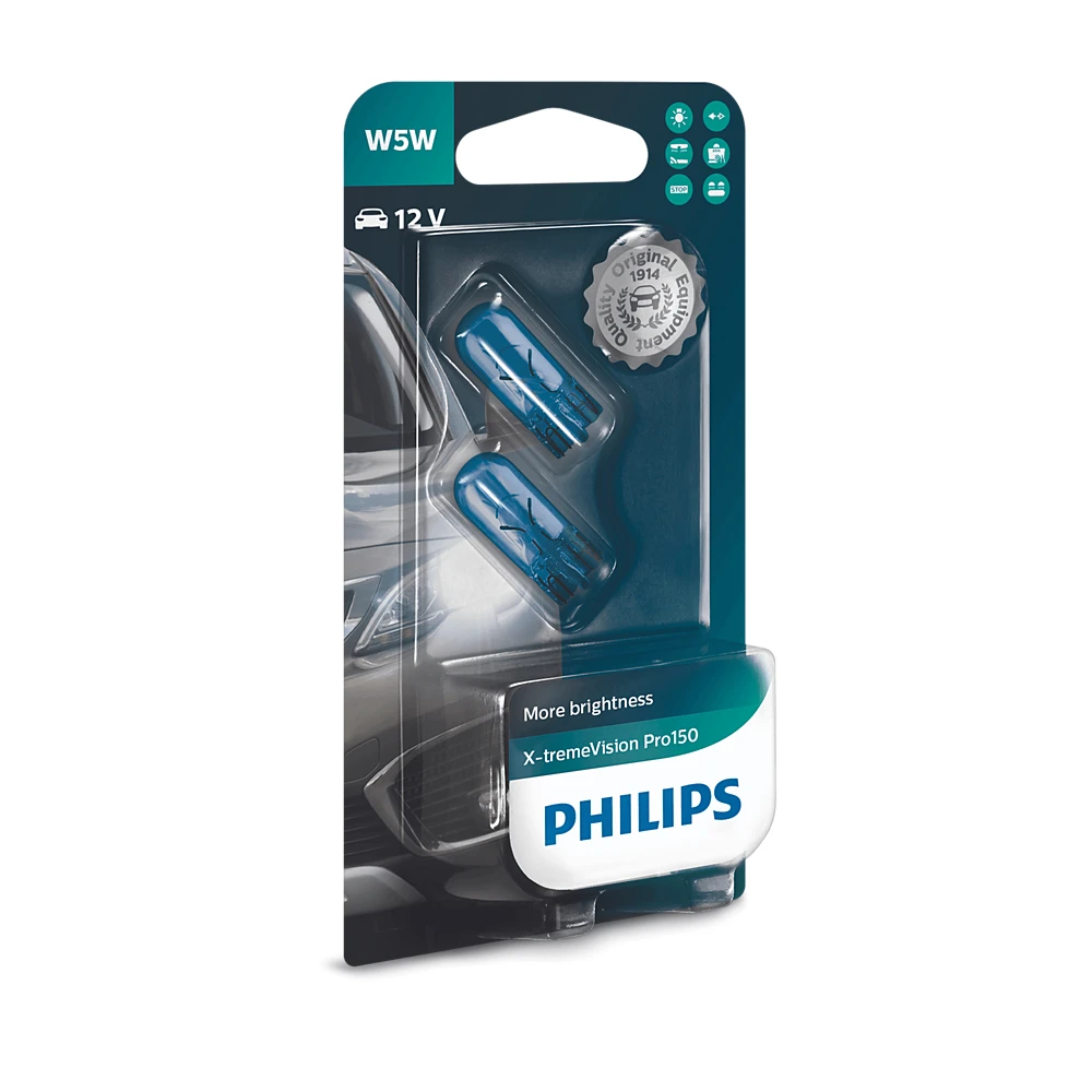 Лампы передних габаритов PHILIPS X-tremeVision Pro150 W5W 0K 2 шт.