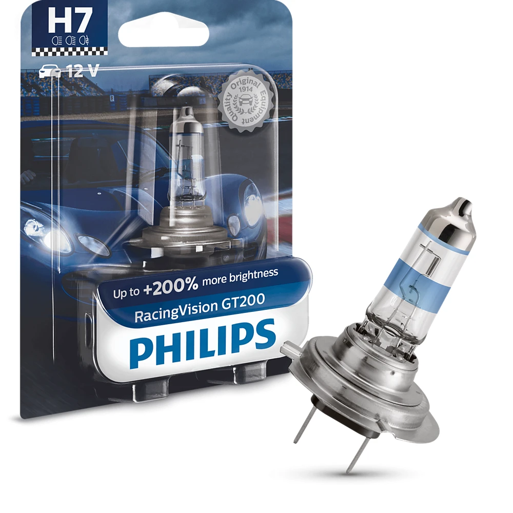 Лампы ближнего света PHILIPS RacingVision GT200 H7 0K 1 шт.