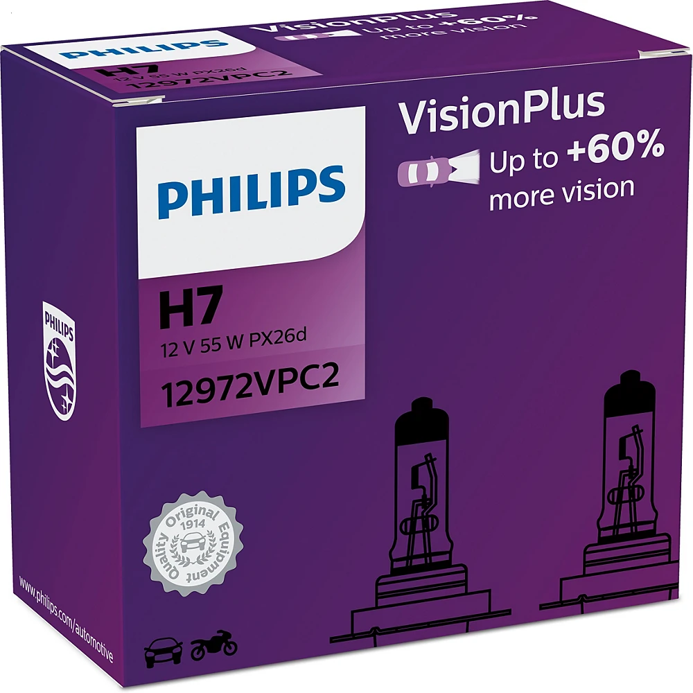 Лампы ближнего света PHILIPS VisionPlus H7 0K 1 шт.