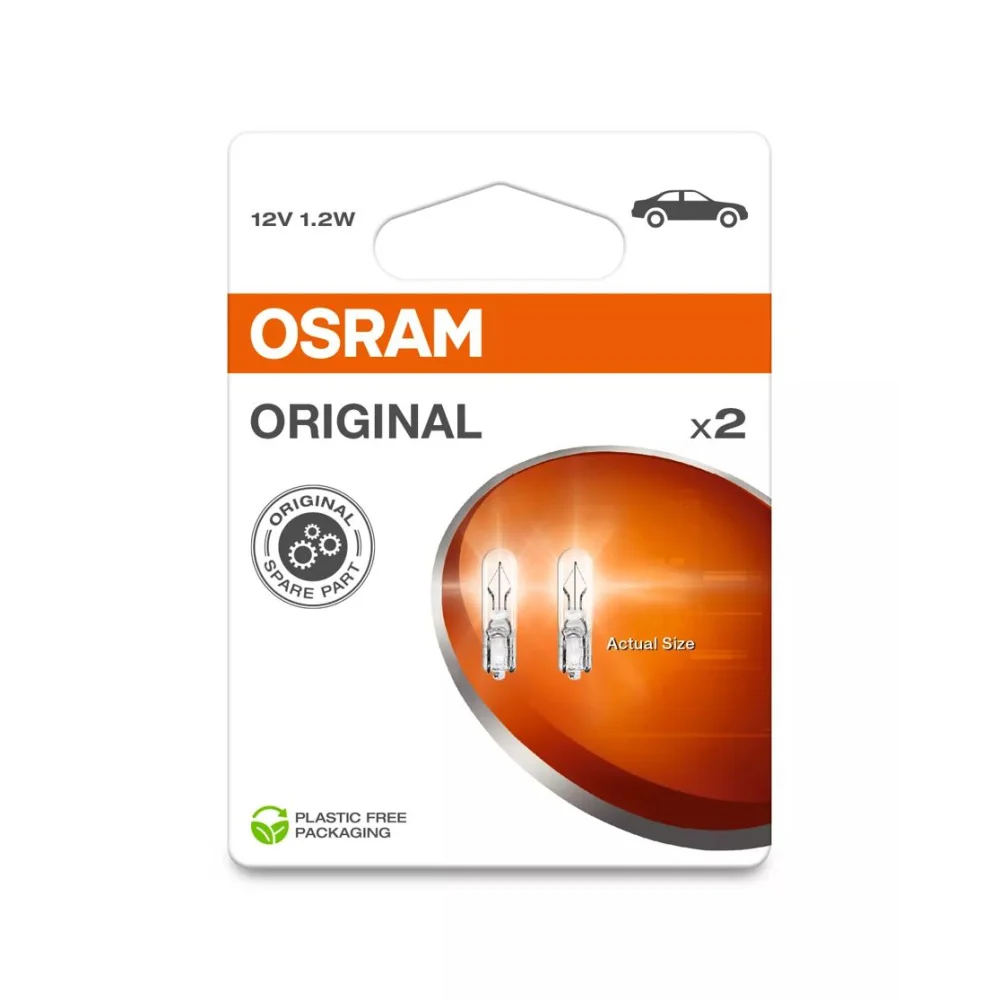 Сигнальні лампи OSRAM ORIGINAL GLASS BASE W2x4.6d 1 шт.