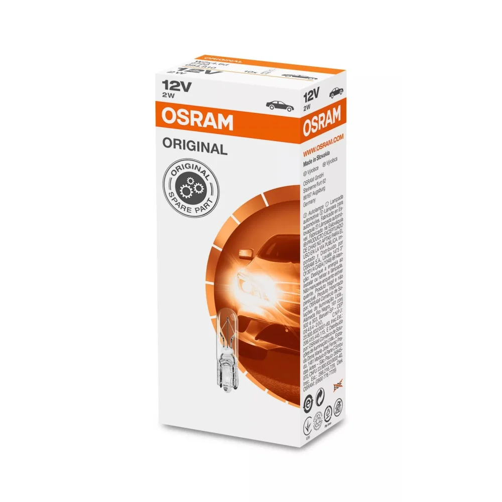 Сигнальные лампы OSRAM ORIGINAL GLASS BASE W2x4.6d 1 шт.