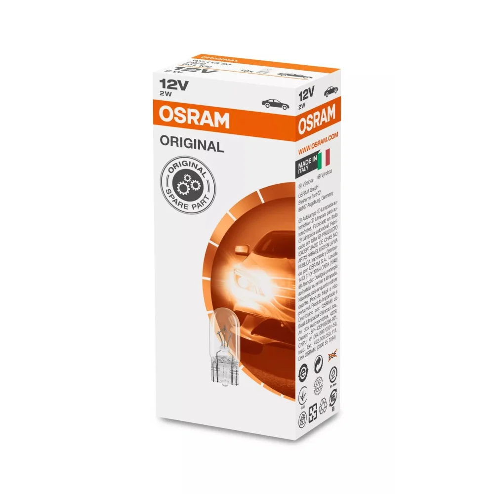 Сигнальні лампи OSRAM ORIGINAL GLASS BASE W2.1x9.5d 1 шт.