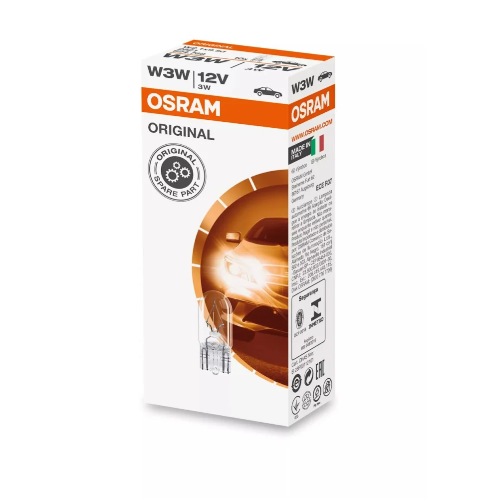 Лампи підсвітки номера OSRAM ORIGINAL GLASS BASE W3W 1 шт. для Chevrolet Corvette 1998–2002 C5 | купе