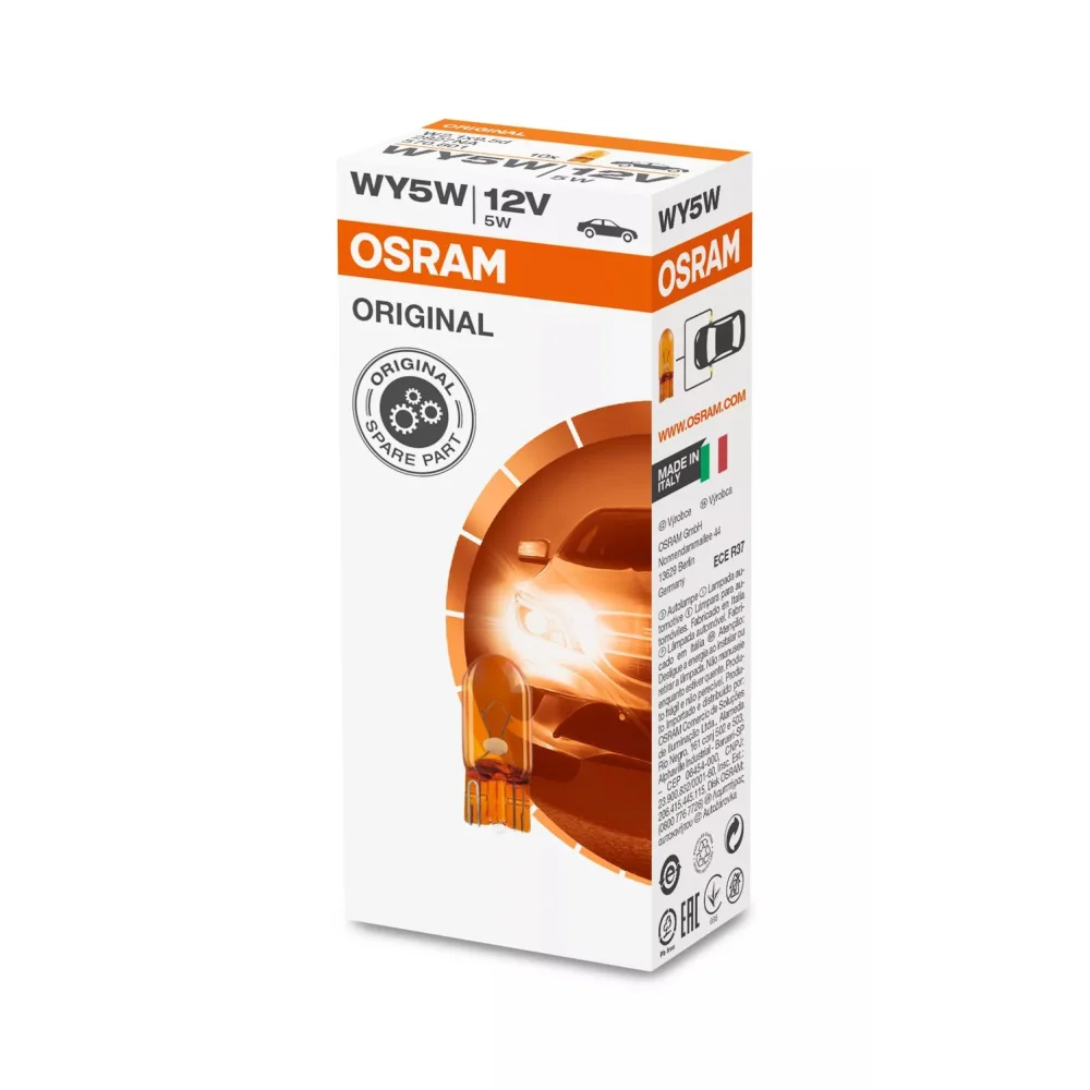 Лампи бічних повторювачів повороту OSRAM ORIGINAL GLASS BASE WY5W 1 шт. для Volvo V60 2010–2018 універсал