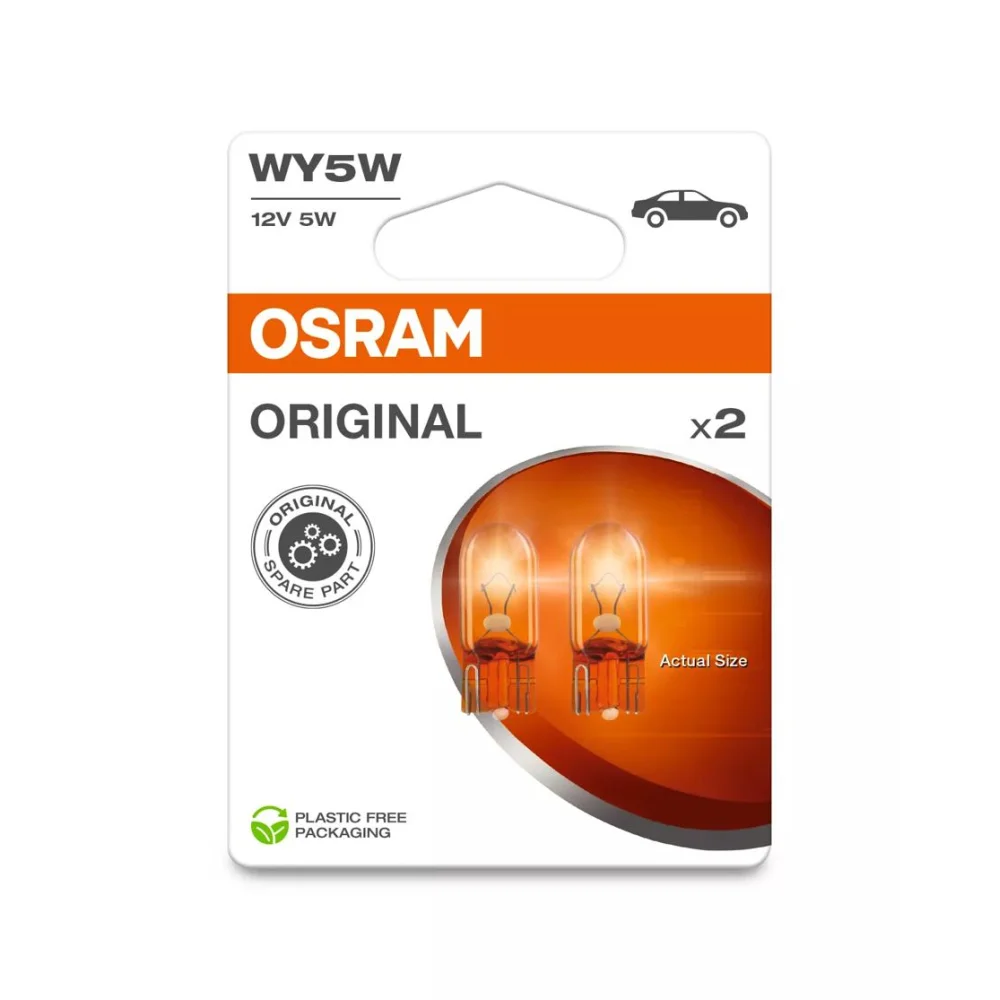 Лампи бічних повторювачів повороту OSRAM ORIGINAL GLASS BASE WY5W 1 шт. для Volvo V60 2010–2018 універсал