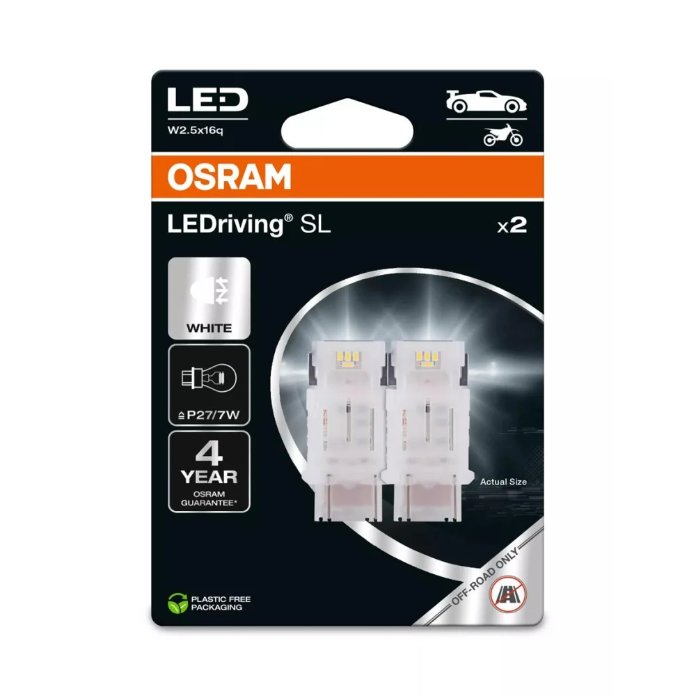 Лампы стоп-сигнала и габарита OSRAM LEDriving SL P27/7W 6000K 2 шт. для Dodge Durango 2010–2026 SUV | ксенон