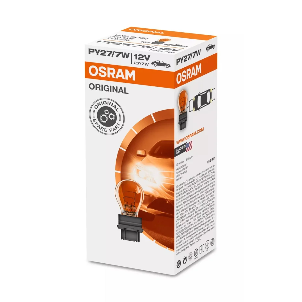 Лампи задніх покажчиків повороту OSRAM ORIGINAL S8 WEDGE BASE PY27/7W 1 шт. для Chevrolet Corvette 1998–2002 C5 | купе