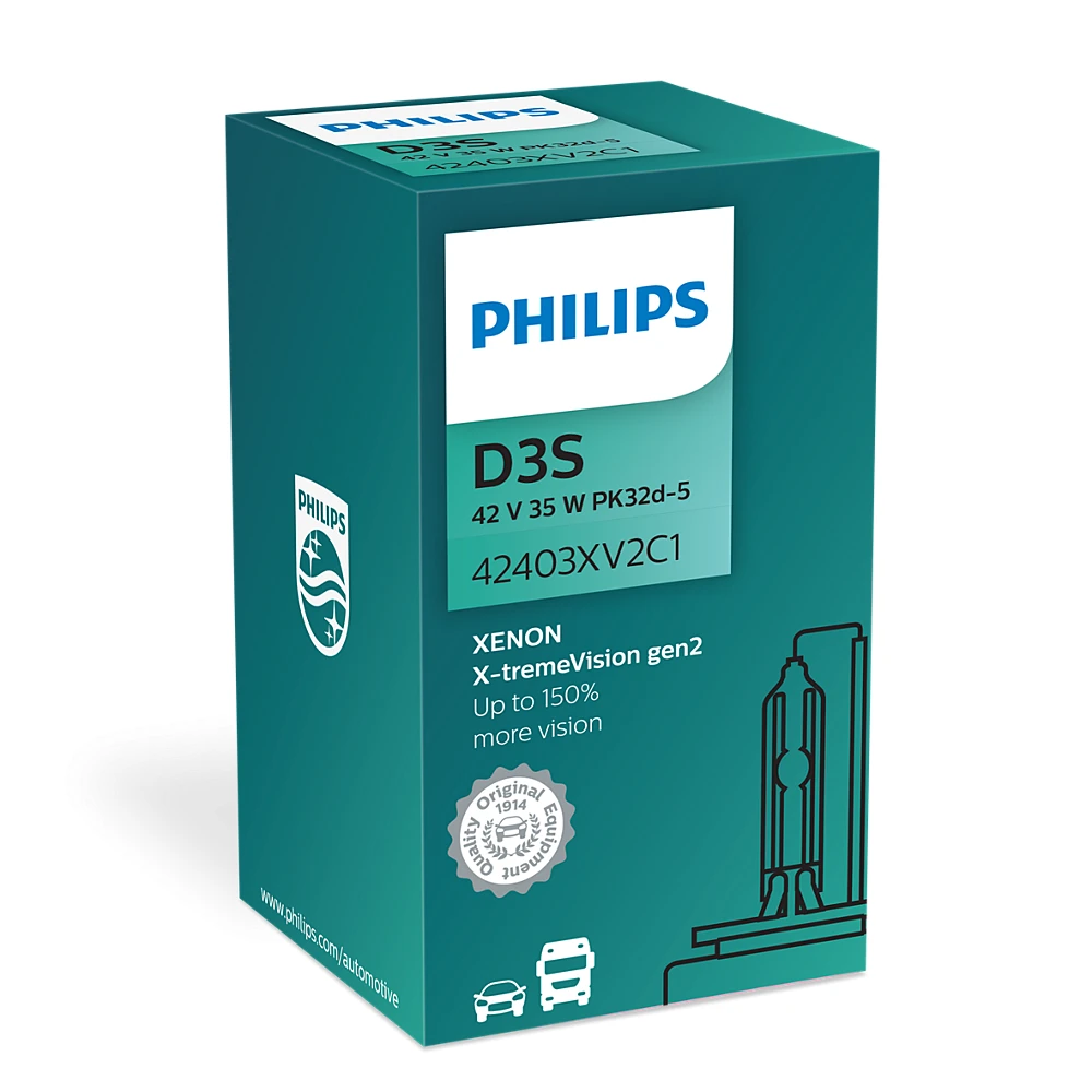 Лампи ближнього світла PHILIPS Xenon X-tremeVision gen2 D3S 4800K 1 шт.
