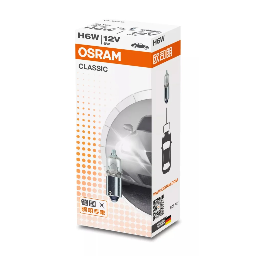 Лампи передніх габаритів OSRAM ORIGINAL METAL BASE H6W 1 шт. для Citroen C5 2004–2008 універсал