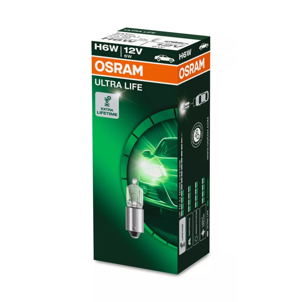 Лампи передніх габаритів OSRAM ULTRA LIFE H6W 2 шт. для Citroen C4 2006–2013 Picasso | MPV