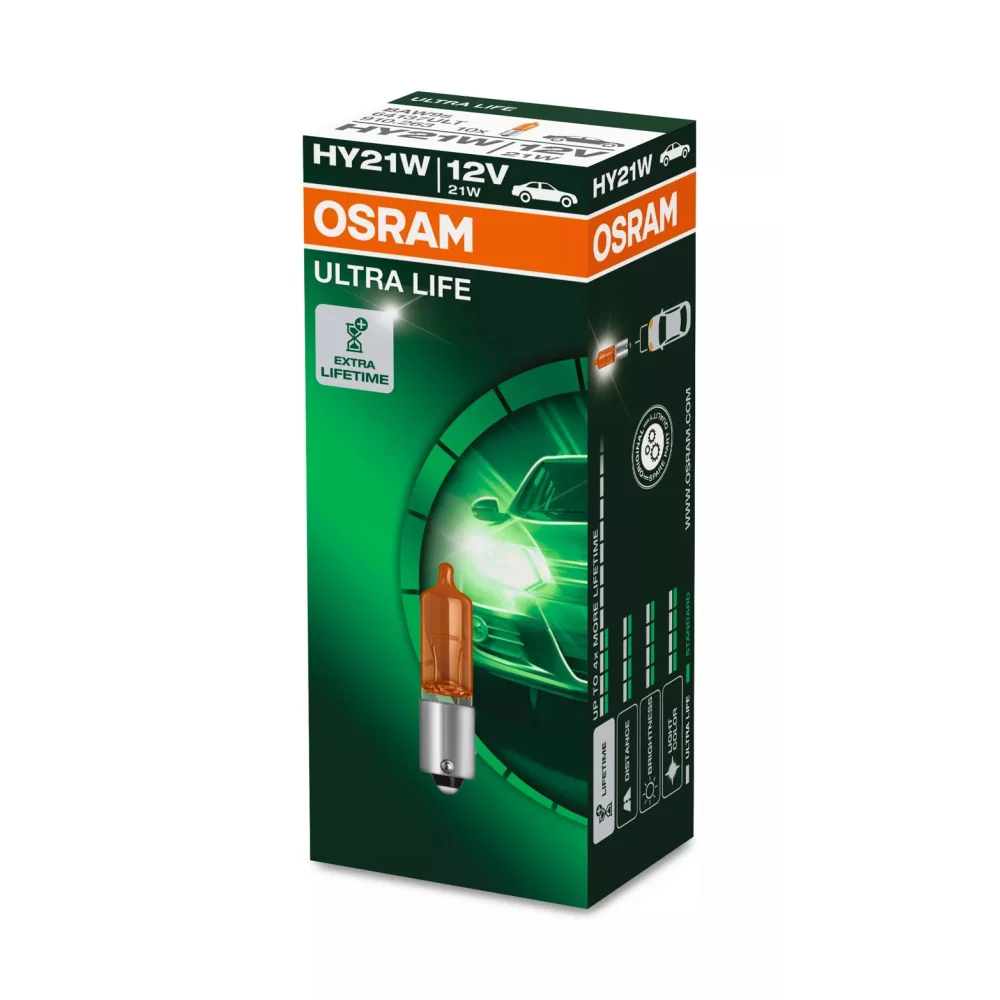 Лампи передніх покажчиків повороту OSRAM ULTRA LIFE HY21W 2 шт. для Volvo V60 2010–2018 універсал