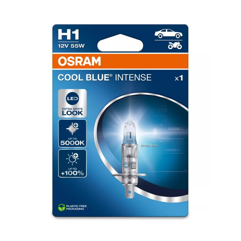 Лампи дальнього світла OSRAM COOL BLUE INTENSE H1 5000K 2 шт. для Citroen C4 2018–2026 Cactus F3 | хетчбек
