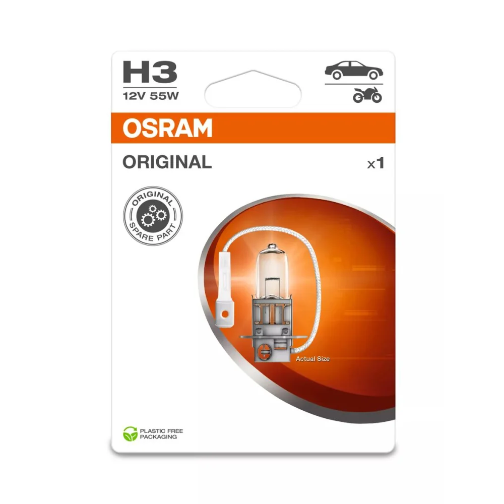 Лампы противотуманных фар OSRAM ORIGINAL LINE H3 3200K 1 шт. для Cadillac STS 2005–2008 седан
