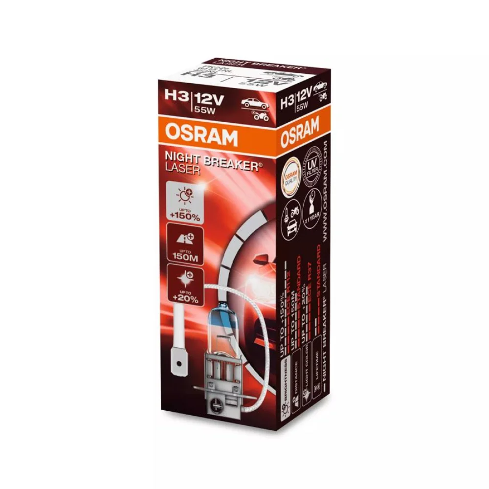 Лампы противотуманных фар OSRAM NIGHT BREAKER LASER H3 3900K 2 шт. для Ssangyong Korando 2011–2013 SUV