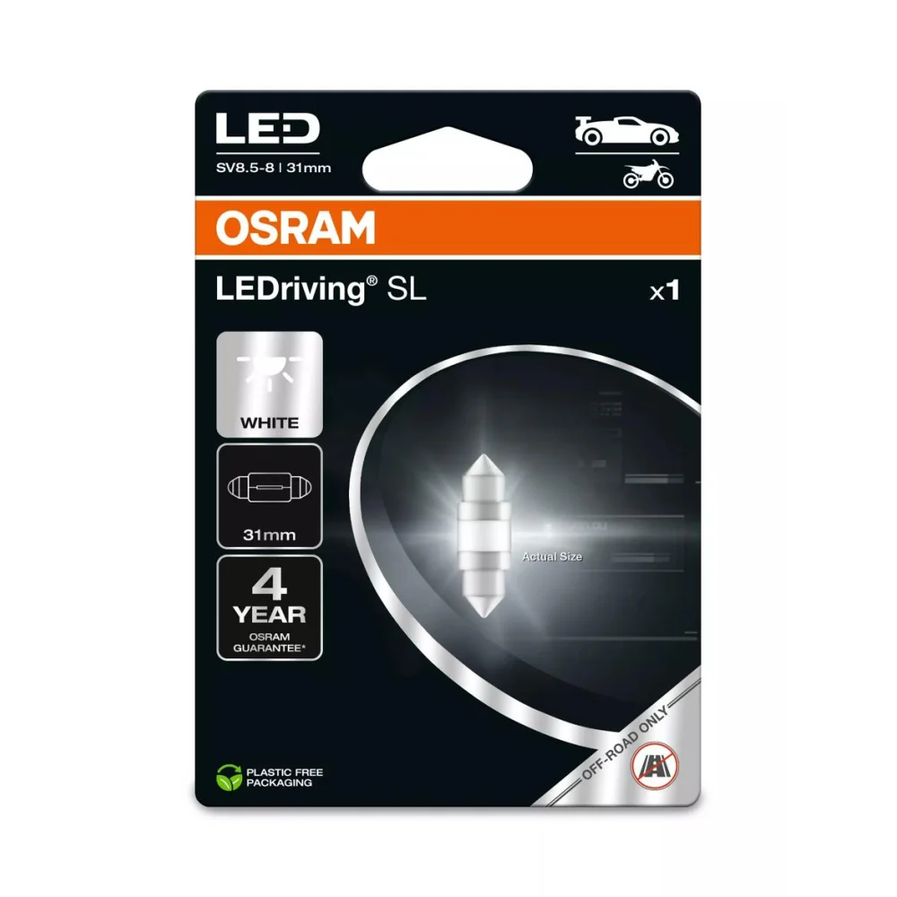 Лампи підсвітки номера OSRAM LEDriving SL WHITE C5W 6000K 1 шт. для Renault Megane 2006–2008 MK 2 | хетчбек