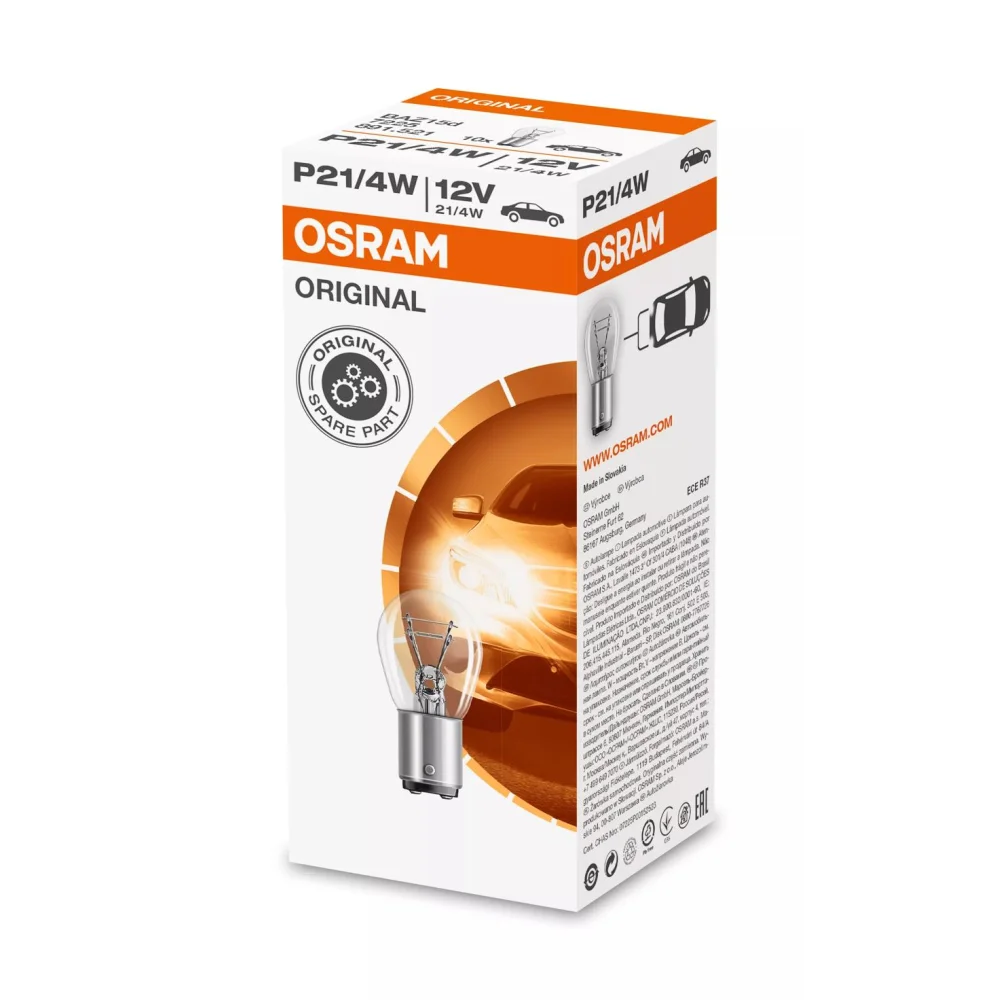 Лампи задніх протитуманних фар OSRAM ORIGINAL METAL BASE P21/4W 1 шт. для Citroen SpaceTourer 2016–2026 MPV